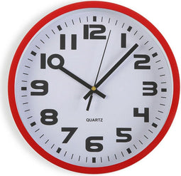 Muurklok Versa Rood Plastic 3,8 x 25 x 25 cm