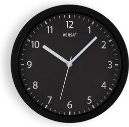 Muurklok Versa Zwart Plastic 4 x 25 x 25 cm