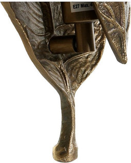 Muurlamp DKD Home Decor 21 x 10 x 46 cm Aluminium Brons 220 V 50 W Blad van een plant