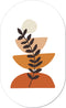 Muurovaal abstract leaf M - 90 x 55 cm
