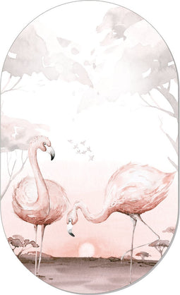 Muurovaal kids flamingo S - 60 x 37 cm