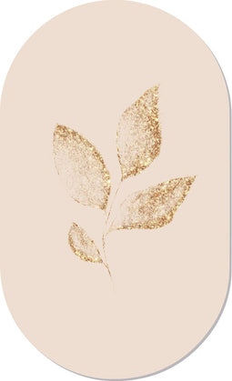 Muurovaal leaf gold beige XS - 40 x 25 cm