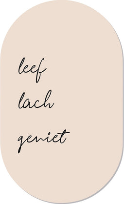 Muurovaal leef lach geniet L - 140 x 85 cm
