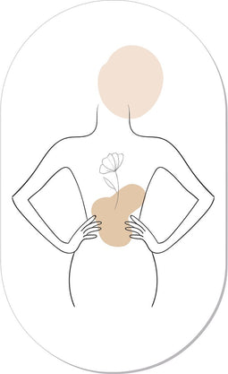 Muurovaal line art body L - 140 x 85 cm