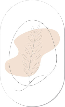 Muurovaal line art flower XS - 40 x 25 cm