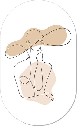 Muurovaal line art hat L - 140 x 85 cm