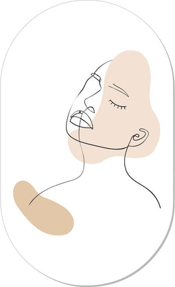 Muurovaal line art L - 140 x 85 cm