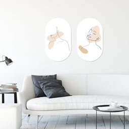 Muurovaal line art M - 90 x 55 cm