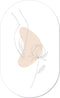 Muurovaal line art rose S - 60 x 37 cm