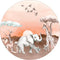 Muursticker kids rond jungle sunset Ø 120 cm / Nee