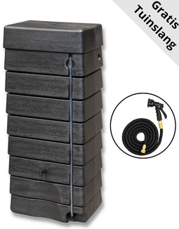 Muurtank 320 liter antraciet + Gratis Tuinslang set