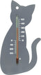 Muurthermometer kunststof grijs kat 15x9,5x0,3 cm