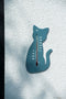 Muurthermometer kunststof grijs kat 15x9,5x0,3 cm