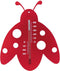 Muurthermometer kunststof rood lieveheersbeestje 15x12x0,3 cm