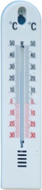 Muurthermometer kunststof wit 20x4,5x0,6cm