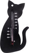 Muurthermometer kunststof zwart kat 15x9,5x0,3 cm