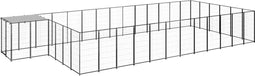 vidaXL - Hondenkennel - 22,99 - m² - staal - zwart