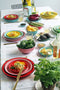CABANAZ - bord, keramiek, SERVING TRAY ROUND, set 2, donkergroen