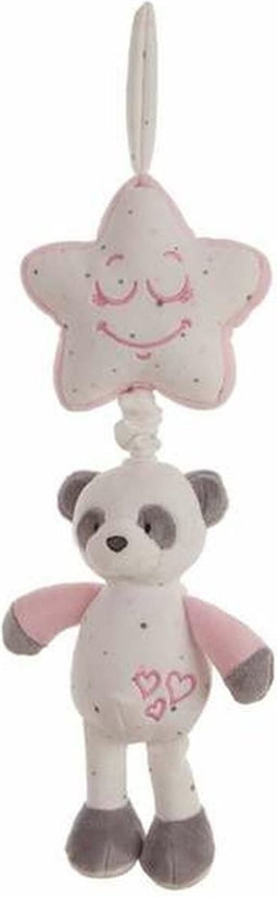 Muzikale rammelaar-Baby Panda-Roze Ster-35cm-Baby Rammelaar-Beertje-Kuffelbeest-Knuffel