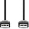 Nedis CCGP60000BK30 - USB A naar USB A kabel - 300 cm - Zwart