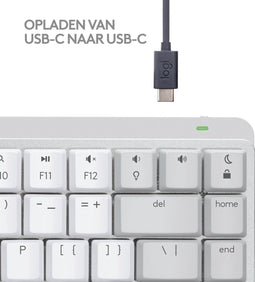Logitech MX Mechanical Mini - Toetsenbord voor Mac - Ergonomisch en Slimme Verlichting - Lichtgrijs