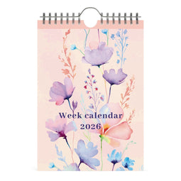 Lannoo Agenda (2026) - Weekkalender - A5 - 7 dagen per pagina - Flowers Watercolour - Peach