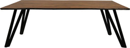HSM Collection - Rechthoekige eettafel - 200x100x77 - Zwart - Acaciahout/metaal