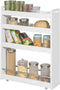 SoBuy Keukenrek 4-Laags - Opbergkast op wielen - Max. 20 kg - 60 x 19 x 81 cm - Wit