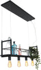 Mexlite Buckley 2983ZW - Hanglamp - Industrieel design 100 cm breed hoogte instelbaar 60-140 cm - Zwart