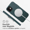 Accezz MagSafe Leather Backcover - Soft case - Krasbestendig - Donkergroen (iPhone 12 Pro)