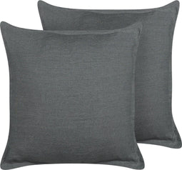 SUBULATA - Sierkussen set van 2 - Donkergrijs - 45 x 45 cm - Linnen