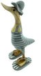 Cot Houten eend Onno S - Hardloopeend met slippers - 28 cm hoog - Grijs