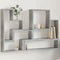 vidaXL - Wandschap - 96x12x64 - cm - bewerkt - hout - betongrijs