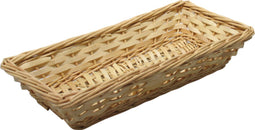 Broodmandje/stokbrood mandje - rotan/riet - 17 x 37 x 7 cm - Serveermandjes voor broodjes