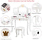Kaptafel kind - Make up tafel met drievoudig opvouwbare spiegel - Wit - 80 x 42 x 105 cm
