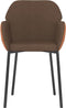 vidaXL - Eetkamerstoelen - 2 - st - stof - en - kunstleer - bruin
