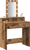 vidaXL - Kaptafel - met - LED - Verlichting - - - Vintage - Houtlook, - 79x41x140 - cm