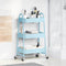 vidaXL - Opbergtrolley - 3-laags - 42x41,5x77 - cm - staal - blauw