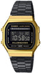 Casio A168WEGB-1BEF - Dameshorloge 36 mm - Alarm Stopwatch - Zwart