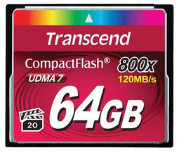 Transcend 800x CF - Geheugenkaart - 64GB - 120MB/s lezen - 60MB/s schrijven