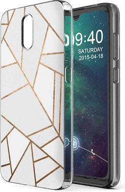 iMoshion Hoesje Geschikt voor Nokia 2.3 Hoesje Siliconen - iMoshion Design hoesje - Wit / Meerkleurig / Goud / White Graphic