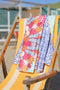 SooBluu - Sneldrogende handdoek reishanddoek strandlaken voor dames - Duurzaam gemaakt van gerecycled plastic rPET tot Microvezel Strandhanddoek - dun lichtgewicht en compact - 100x160 - roze geel