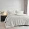 Zydante® Teddy Rib Dekbedovertrek - 200x220 cm - Zacht en warm - Foggy Dew (2 kussenslopen)