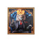 Schilderij Home ESPRIT Blauw Zwart Luipaard Leeuw Loft 100 x 4 x 100 cm (2 Stuks)