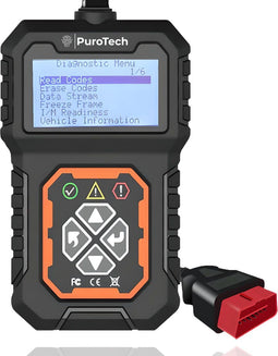 PuroTech OBD2 Scanner - Diagnosecomputer - Storing Verwijderen - Zwart/Oranje