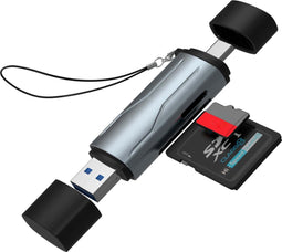 SD Kaart lezer USB C - Card reader USB 3.0 - Kaartlezer SD kaart - Geheugenkaartlezer - Micro SD kaartlezer - USB kaartlezer - Aluminium