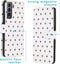 iMoshion Hoesje Geschikt voor Samsung Galaxy S21 Hoesje Met Pasjeshouder - iMoshion Design Softcase Bookcase - Wit / Zwart / Hearts Allover White