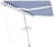 vidaXL - Luifel - handmatig - uittrekbaar - met - LED - 400x300 - cm - blauw - en - wit