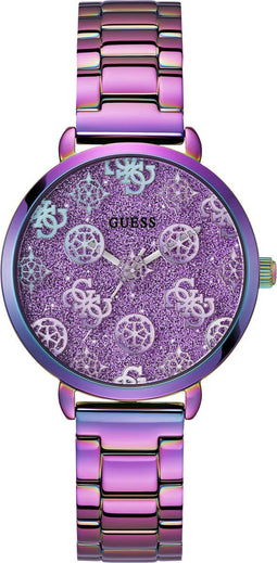 GUESS GW0670L3 - Polshorloge - Iridescent wijzerplaat - Glitter en schakelband