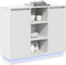 vidaXL - Dressoir - LED - Bewerkt hout - Wit - 90 x 32 x 75 cm